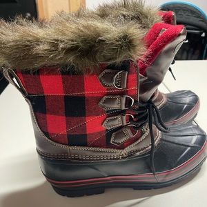 Buffalo Plaid Snow Boots!
